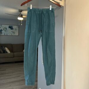 Athleta Farallon Green Jogger Drawstring Sweatpants Track Pants Size XXS